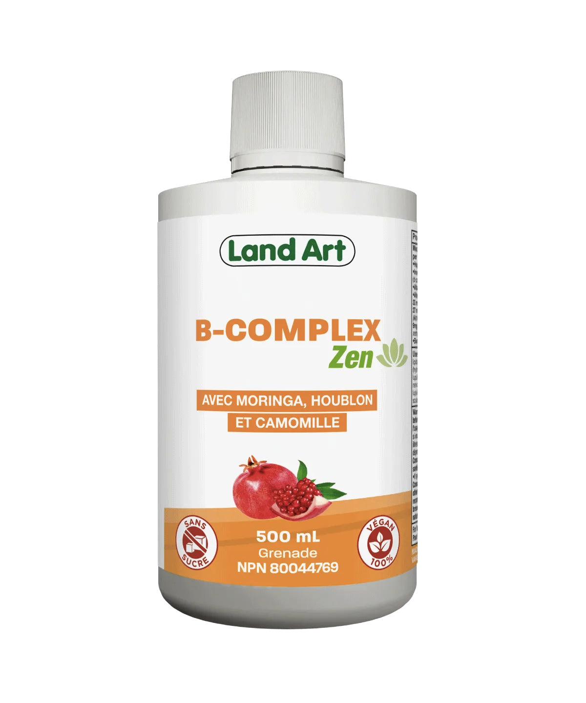 B-Complex Zen - Vitamines B avec moringa, camomille et Houblon - Land Art - 500ml - Grenade